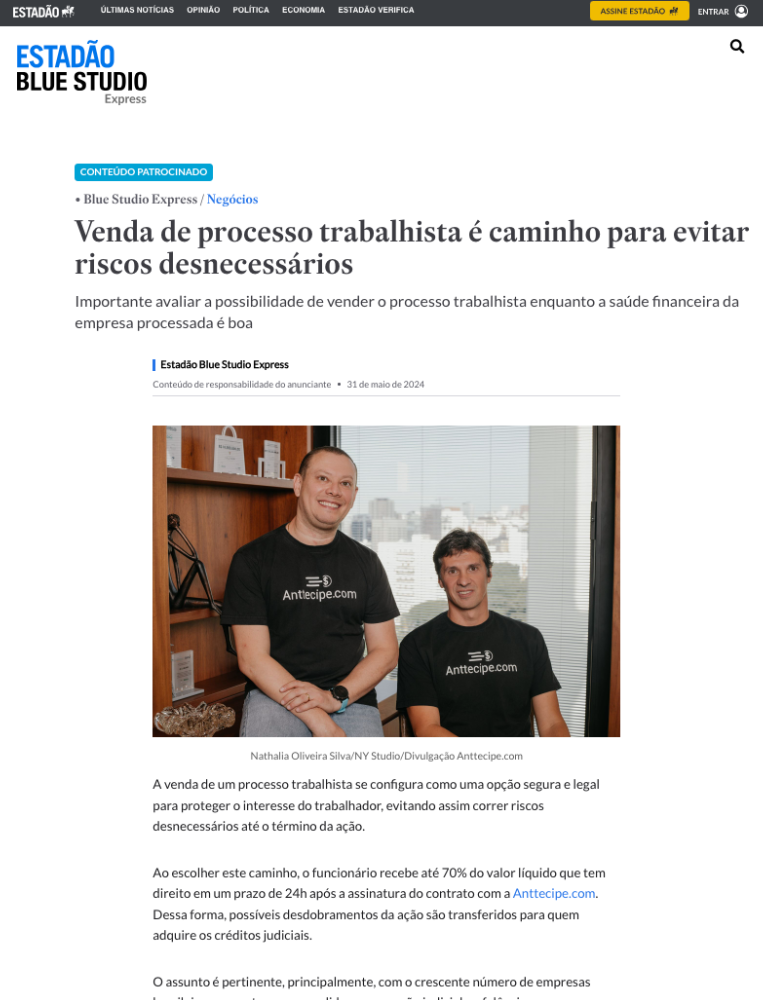 Anttecipe.com Processo Trabalhista