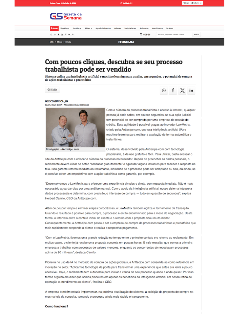 Anttecipe. Empresa de antecipação de ação trabalhista.